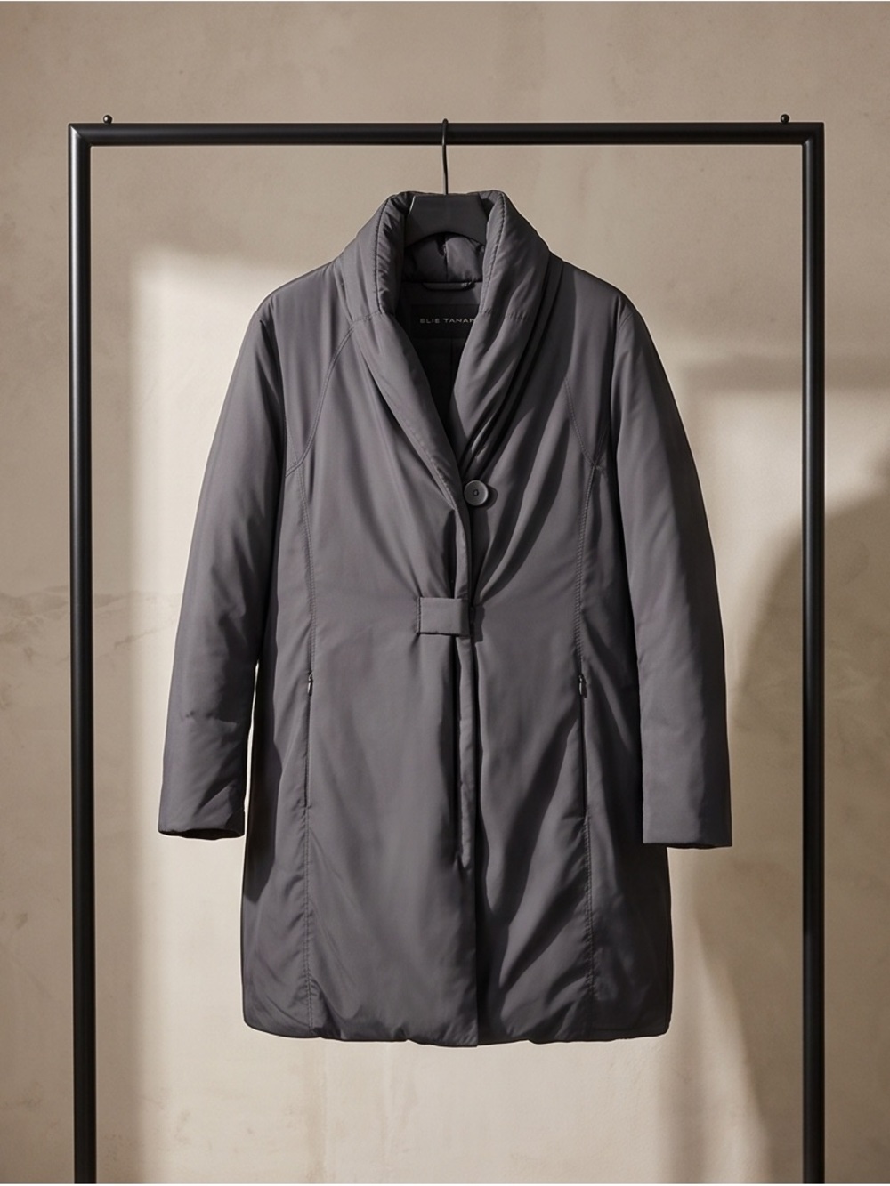 Elie Tahari Charcoal Gray Puffer Coat